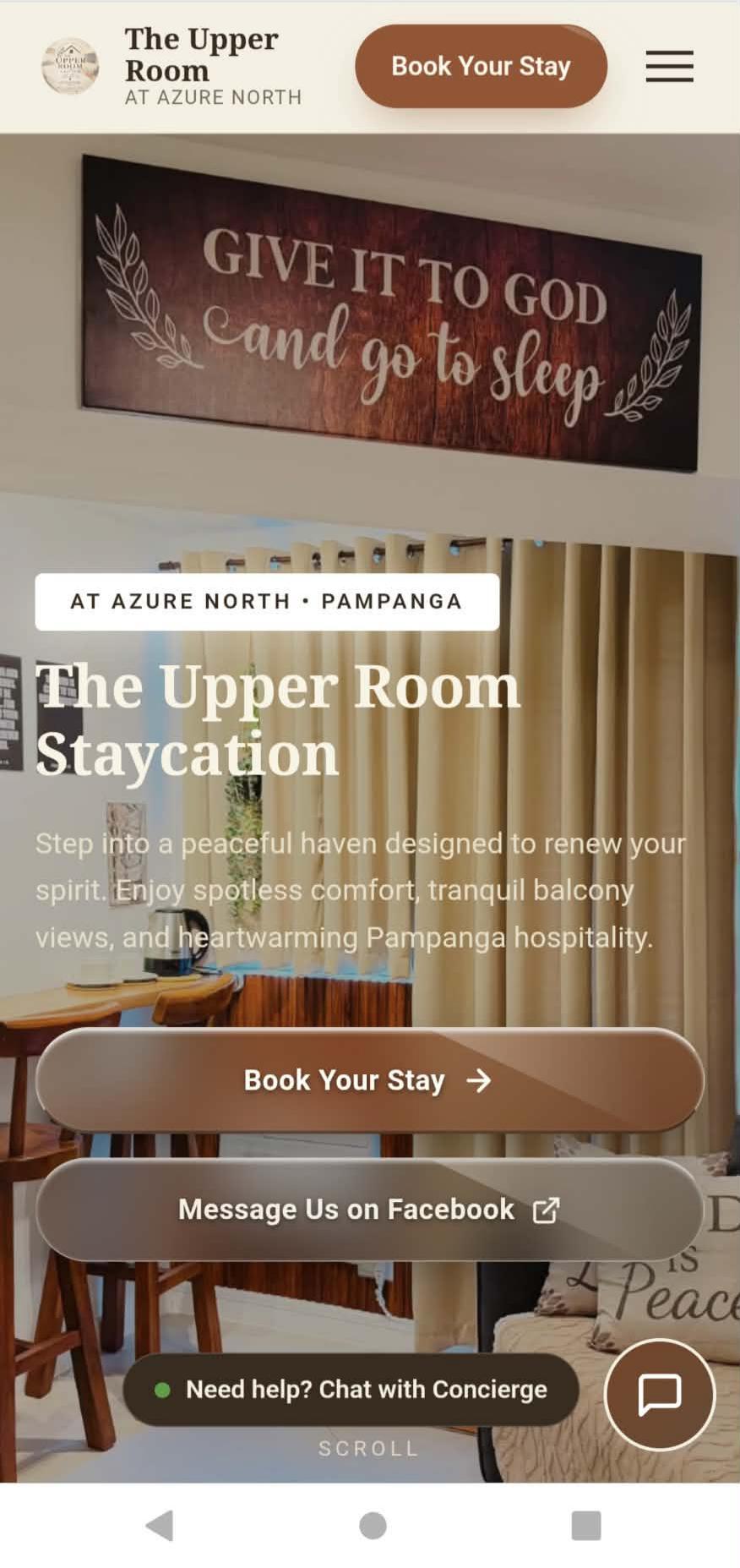 The Upper Room Staycation - Mobile View 1
